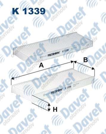 FILTRON K1339-2X Polen Filtresi P301 C Elysee Eb2m (1.2 Vti 12v) Dv6dted (1.6hdi 8v) Euro5 Motor